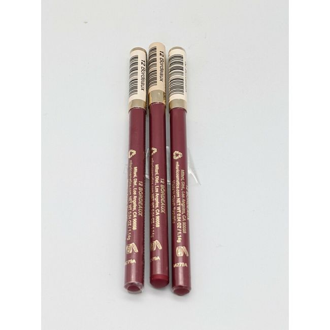 Milani Color Statement Lip Liner True Instant Color 12 Bordeaux SEALED. QTY: 3