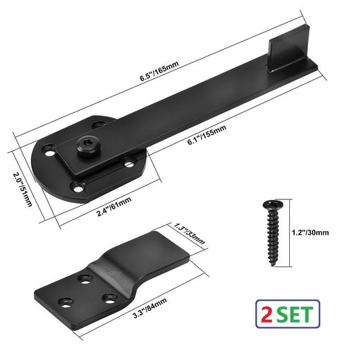 Flip Latch Barn Rustic Gate Latch Lock for Bar,Cabinet Door 6.5" Lenth Heavy Duty Iron Powder Coated (2Set, Black)