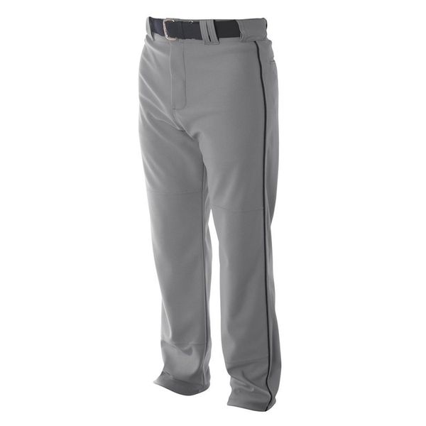 A4 Mens Pro-Style Open Bottom Baseball Pant, 3XL, Gray/Black