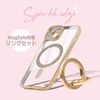 ZENIX DESIGN TECH iPhone 16 Case, MagSafe Compatible with Ring, Smartphone Ring, Stand, Sparkle, Shockproof, ZX-Sparkledge (Silver)