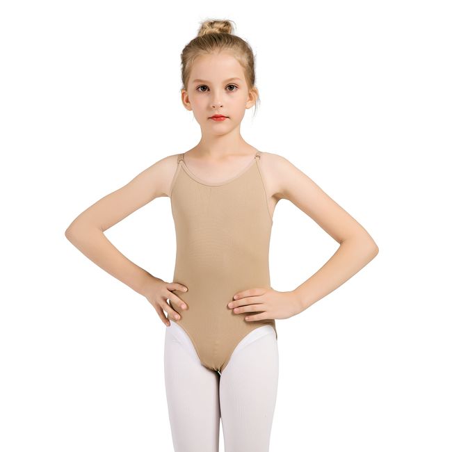 Women and Girls Nude Seamless Camisole Undergarment Leotard with Transition Straps(8A13)