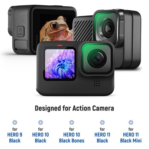 NEEWER 15X Macro Lens Compatible with GoPro Hero 12 Hero 11 Hero 10 Hero 9 Black Action Camera Close Up Filter Anti Reflective Multicoated HD Optical Glass/Aluminum Frame, Not Waterproof, LS-31
