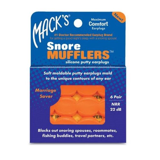 Mack's SNORE MUFFLERS EARPLUGS Snoring Swimming Shoot Nascar Sleep Comfort 2866