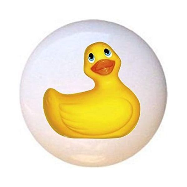 Rubber Ducky Duckie Bath Time Duck KNOB Glossy Ceramic Dresser Drawer Pulls Cabinet Knobs