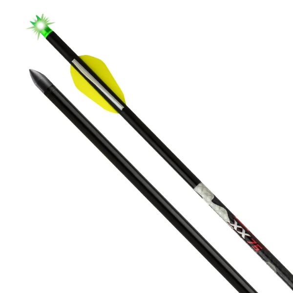 Wicked Ridge Lighted XX75-20” 2219 Aluminum Crossbow Arrows, Pack of 3-459-Grains, 003” Straightness - with Alpha-Brite Lighted Nock System & Alpha-Nock