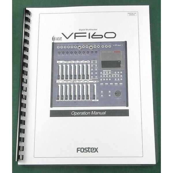 Fostex VF160 Operation Manual: Comb Bound & Protective Covers!