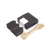 Box.it.pack.it Kraft Paper Gift Tags, Black, Scallop 4 x 2 cm, 100 Pack with String