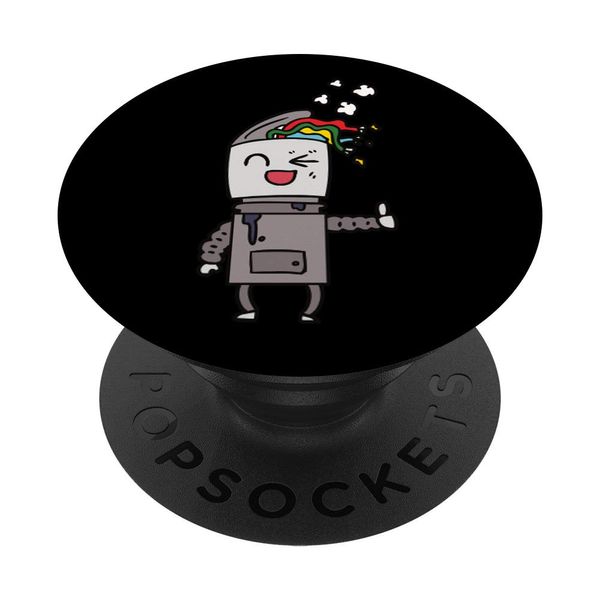 Faulty Robot Cartoon PopSockets Swappable PopGrip