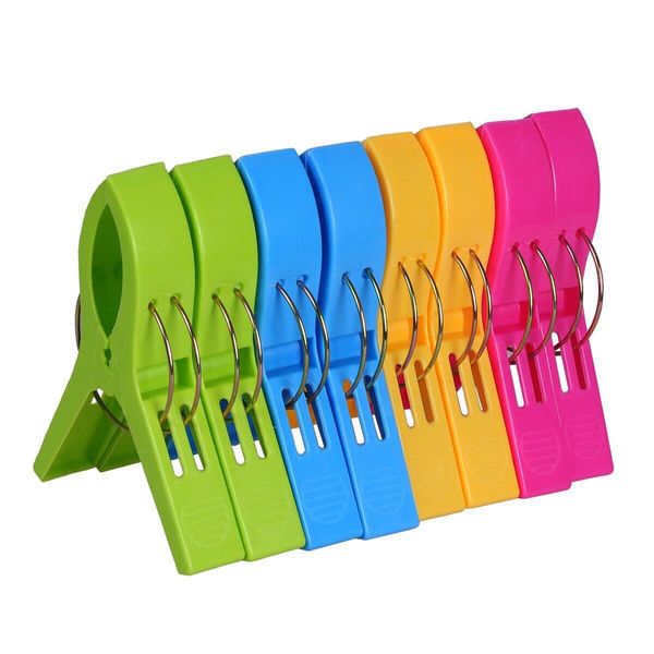 8x Beach Chair Clips for Towels Blankets - Plastic Clothes Pins Display Artwork