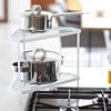tower Kitchen Stove Around Pot Rest Storage Tower [Kitchen Corner Rack Tower] (White/07453)