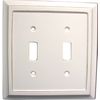 Amerelle Savannah Double Toggle Wood Wallplate in Distressed White