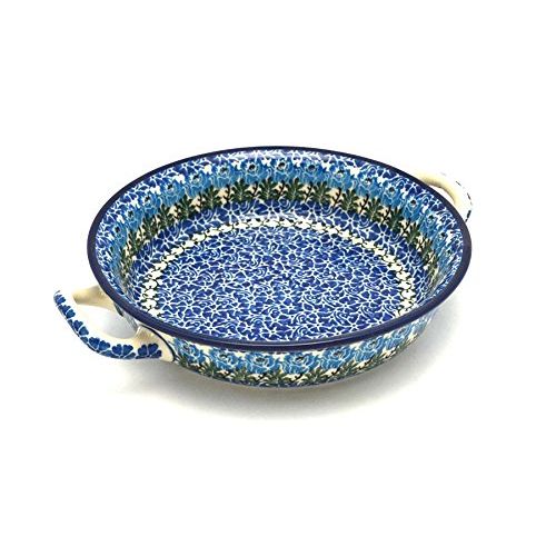 Polish Pottery Baker - Round with Handles - 8" - Antique Rose