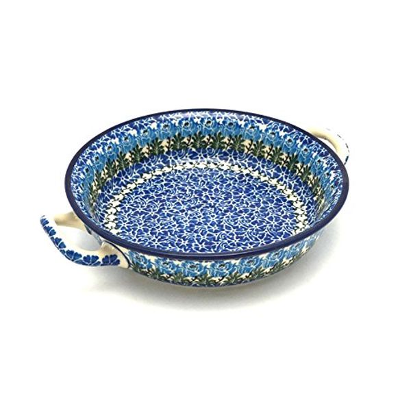 Polish Pottery Baker - Round with Handles - 8" - Antique Rose