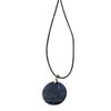 VIE Coin Pendant, Black Cord (Lapis Lazuli)