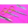 New 4 Premium GERMAN TC Iris Scissors 4.5" Str + Cvd Surgical Dental Instruments