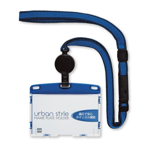 Urban Style Retractable Reel Type Hanging Name Tag Holder, Blue