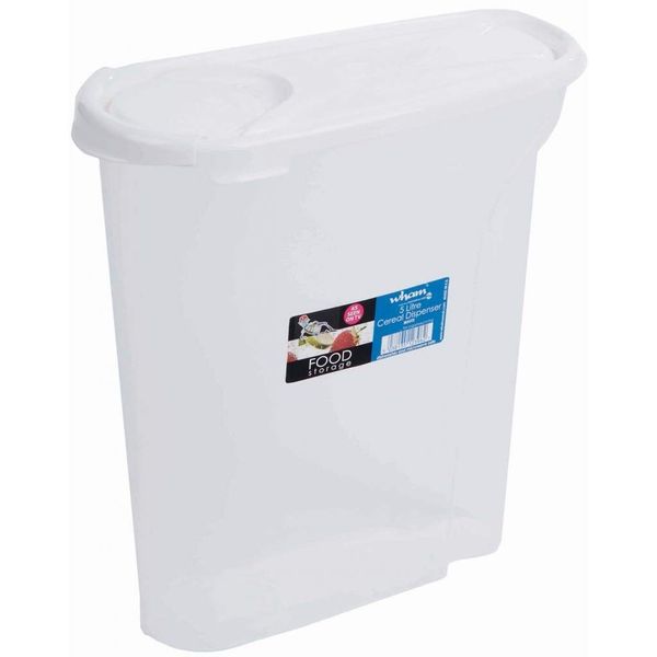 Wham Cuisine 2.5ltr Cereal Dispenser White Lid-12395, 2.5 litres