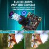 ELP 1080P USB Camera Module with 100 Degree No Distortion Lens,2MP Tiny USB Camera with IMX323 Sensor UVC Video Webcam with Microphone,Compatible with Windows,Linux,Mac OS and Raspberry Pi