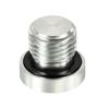 PATIKIL M14*1.5 Internal Hex Head Pipe Fitting Plug 2pcs Male Thread 45# Steel Socket Plug with Sealing Ring for Pipe Termination