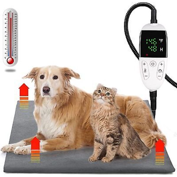 23"X17" Pet Heating Pad Electric Dog Cat Blanket Waterproof Mat Warmer Washable