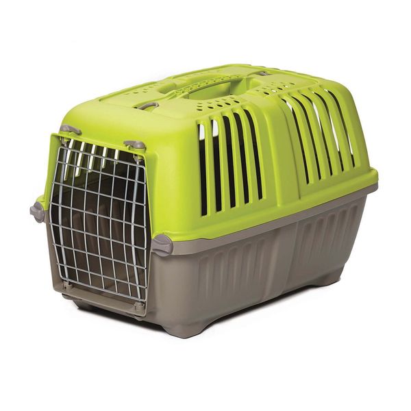 Pets Spree Hard-Sided Pet Carrier, 19 inch Ideal for "Toy" Breeds, Green, 1-Door