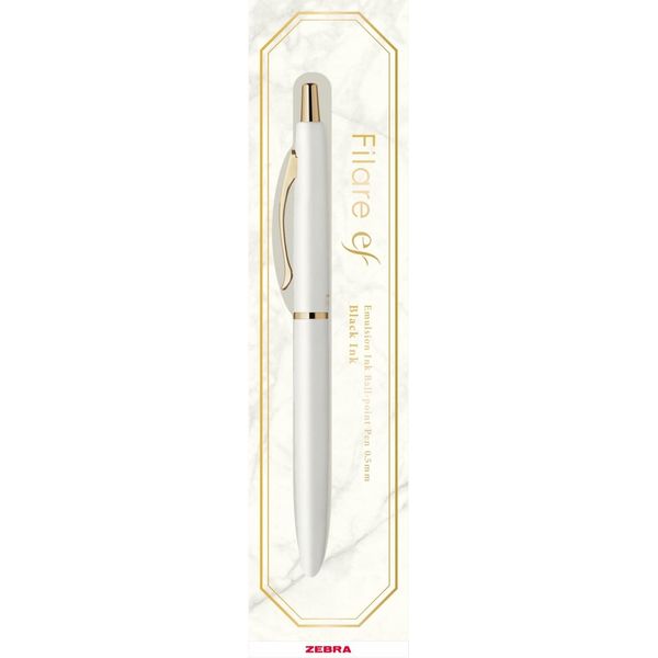 Zebra Emulsion Ballpoint Pen Filare ef P-BAS86-GP2 Exclusive Gift Packaging 2 White
