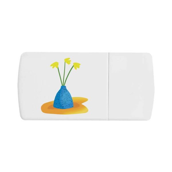 'Daffodils in A Vase' Pill Box with Tablet Splitter (PI00032666)