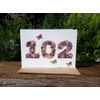 Personalised 102 Birthday Card, Pressed Flower PRINT