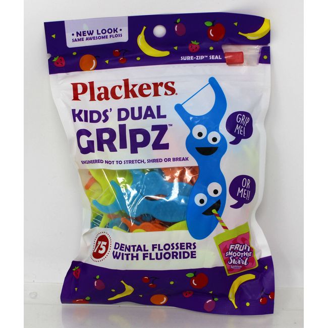 Plackers Kids' Dual Gripz 75 Dental Flossers