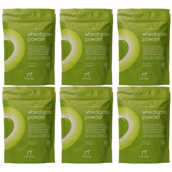 Org Wheatgrass Powder (200g) Bulk Pack x 6 Super Savings by NATURYA