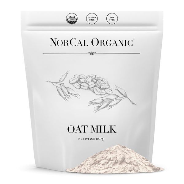 NorCal Organic Oat Milk Powder - 2lbs Bulk | 100% Vegan, UNFLAVORED | Pure Organic Oats from Canadian Farms