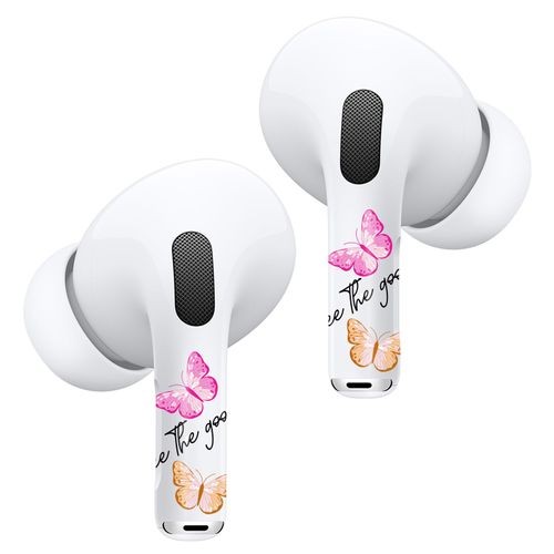 RockMax for AirPod Pro Skin, Butterfly Decal Stickers for Ear Buds, Pink Wrap Art for AirPods Pro 2nd Generation, Durable, Easy to Apply, Suitable for Women and Men