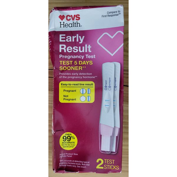 NEW SEALED CVS Health Early Pregnancy Test 2 Test Sticks FREE SHIPPING