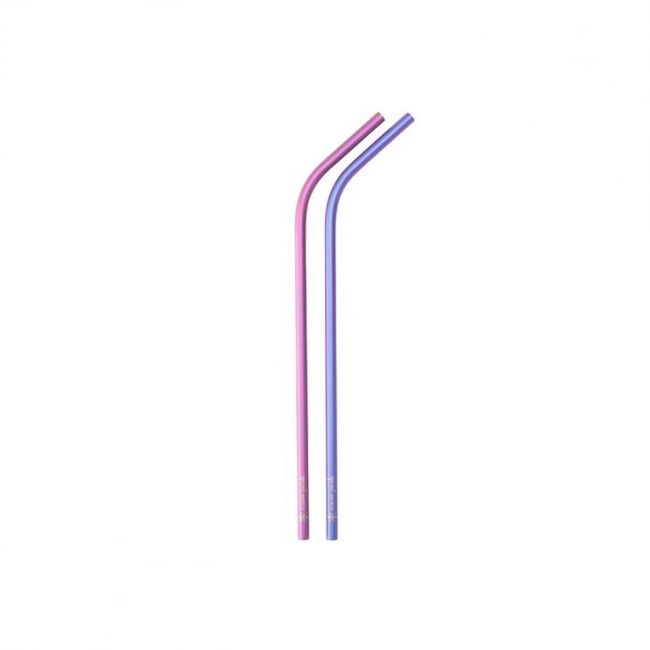 Snow Peak 2022 Spring Titanium Straws, Set of 2, Pink and Purple, FES-222-2, Camping, Cooking, Snow Peak