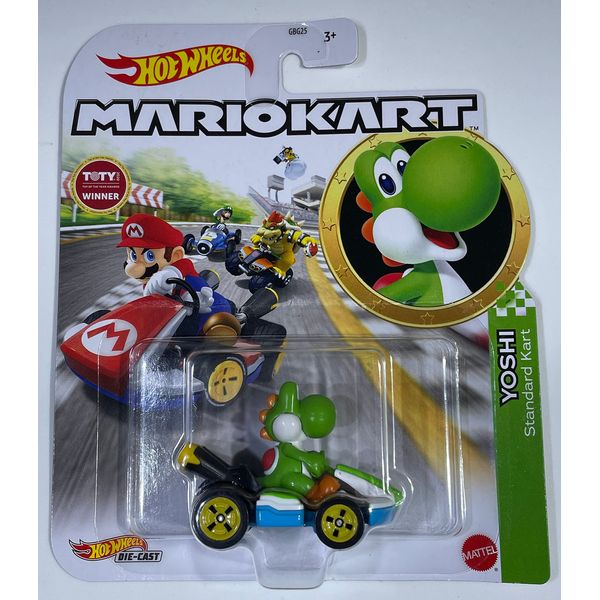 Hot Wheels - Mario Kart - Yoshi Standard Kart - 2022 - Mint/NrMint Ships Bubble Wrapped in a Box