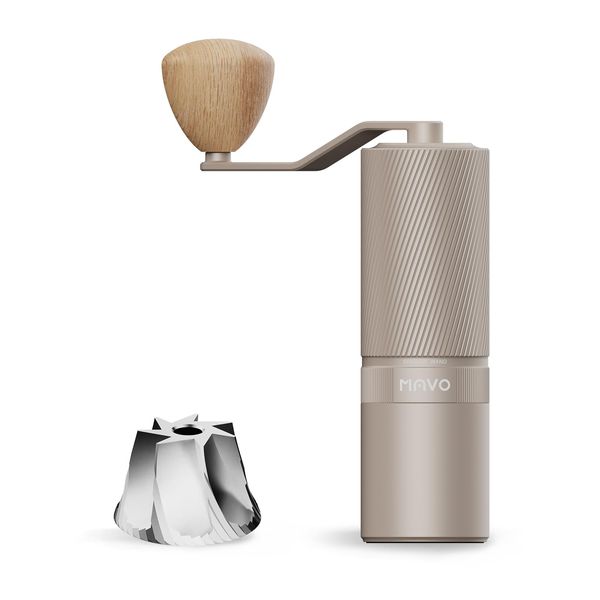 MAVO Manual Coffee Grinder, Shadow Wand Hand Coffee Grinder (Silver)