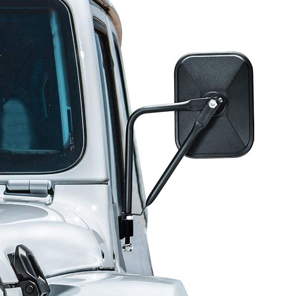 CALBEAU Jeep Mirrors, 2 Pack Square Adventure Side View Mirrors for Jeep Wrangler CJ YJ TJ JK JL & Unlimited Accessories, 2022 Upgraded Quicker Install Door Hinge Mirror for Safe Doors Off Driving