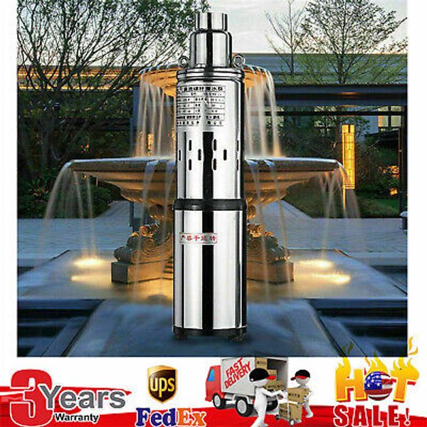 DC 24V Solar Water Pump Submersible Bore Hole Deep Well Pump Farm Ranch 200W