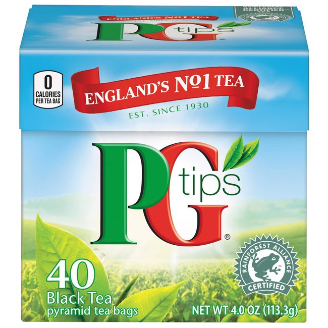 PG Tips Premium Black Tea, Pyramid Tea Bags, 40 Count