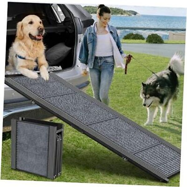 Dog Ramp for Car, 63" Long & 17" Wide Folding Portable Pet Stair Ramp WIDE RAMP