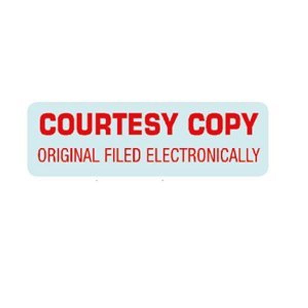 XStamper COURTESY COPY, ORIGINAL FILED ELECTRONICALLY stock Stamp