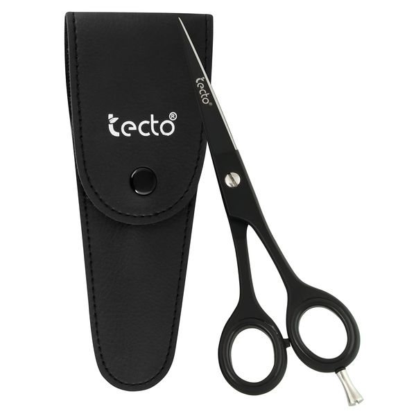 Tecto 6" Hair Dressing Scissors Sharp, Hair Cutting Scissor for Professional, Hairdressers Barbers Stainless Steel Hair Cutting Shears, Sharp Hair Scissors for Women, Men, Children and Adults (Black)