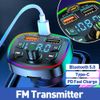 Bluetooth 5.0 Car Wireless FM Transmitter Adapter 2USB PD Charger MP3 Hands-Free