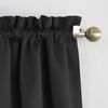 Sun Zero Barrow Energy Efficient Rod Pocket Curtain Panel Pair, 54" x 63", Black
