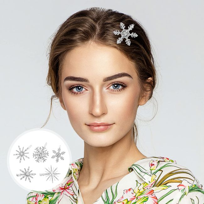  FRCOLOR 4pcs snowflake hairpin hair clips for women
