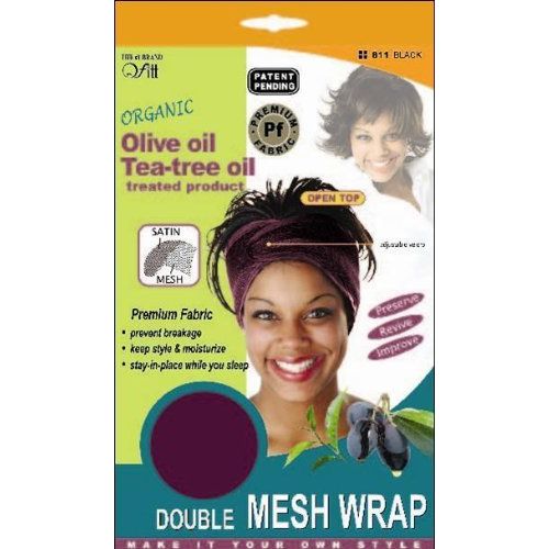 Organic Double Mesh Wrap (Olive Oil, Tea-tree Oil Treated Product) Black 2pcs