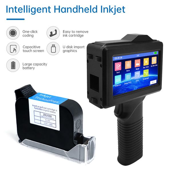 Handheld Protable Smart Date Coder Inkjet Printer Ink Coding Printing Machine US