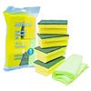 Assorted Cleaning KIT 4 scruber sponges and 1 cleaning cloth Multipurpose
