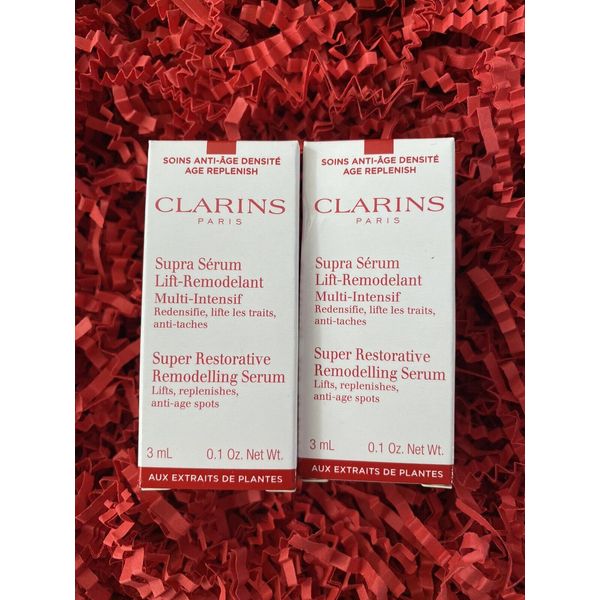 2 x Clarins Paris Super Restorative Remodeling Serum  - 0.1 Oz Each