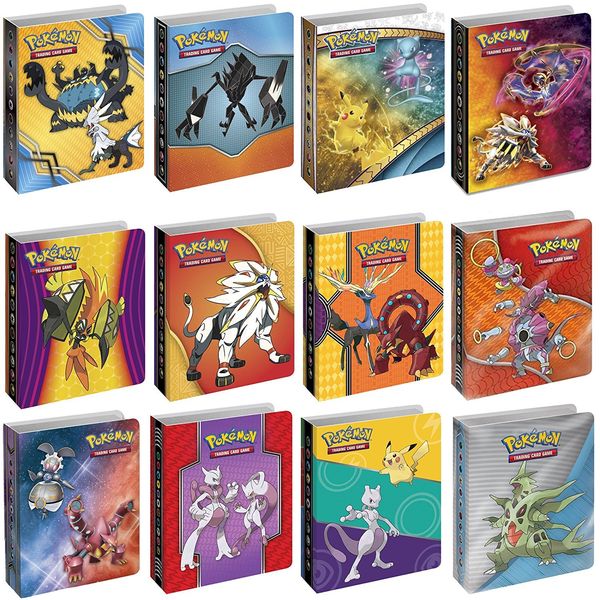 4 Pokemon Mini Album Binders Bundle For Cards - Sleeves Included - Protect Your Deck In Style - Cool Graphics Featuring Your Favorite Pokemon Characters - Durable Lightweight Design